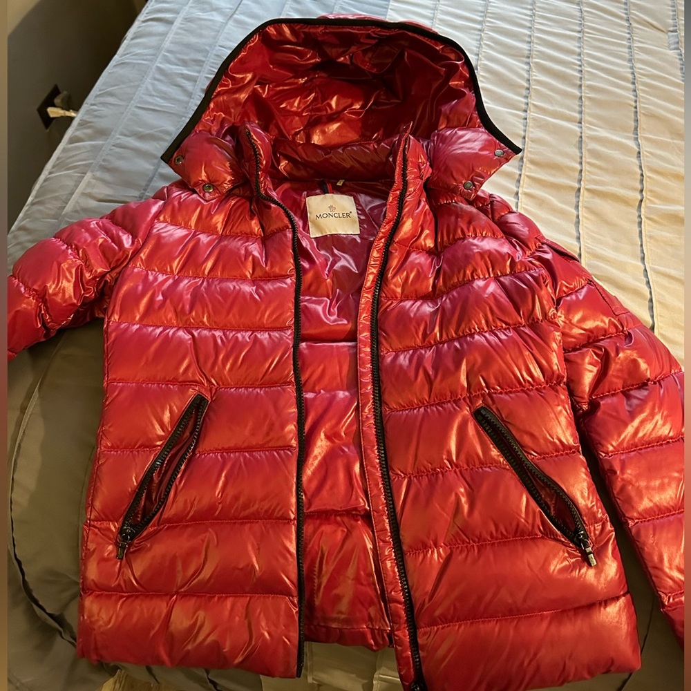Moncler puffer coat, color:pink, size:14(girls)